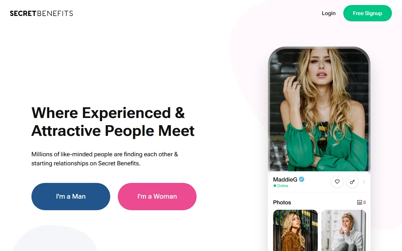 Screenshot of Secretbenefits